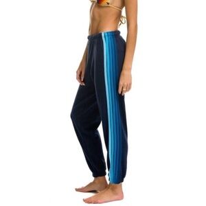 Aviator Nation Navy Blue 5 Stripe Sweatpants / NWT / Size Medium